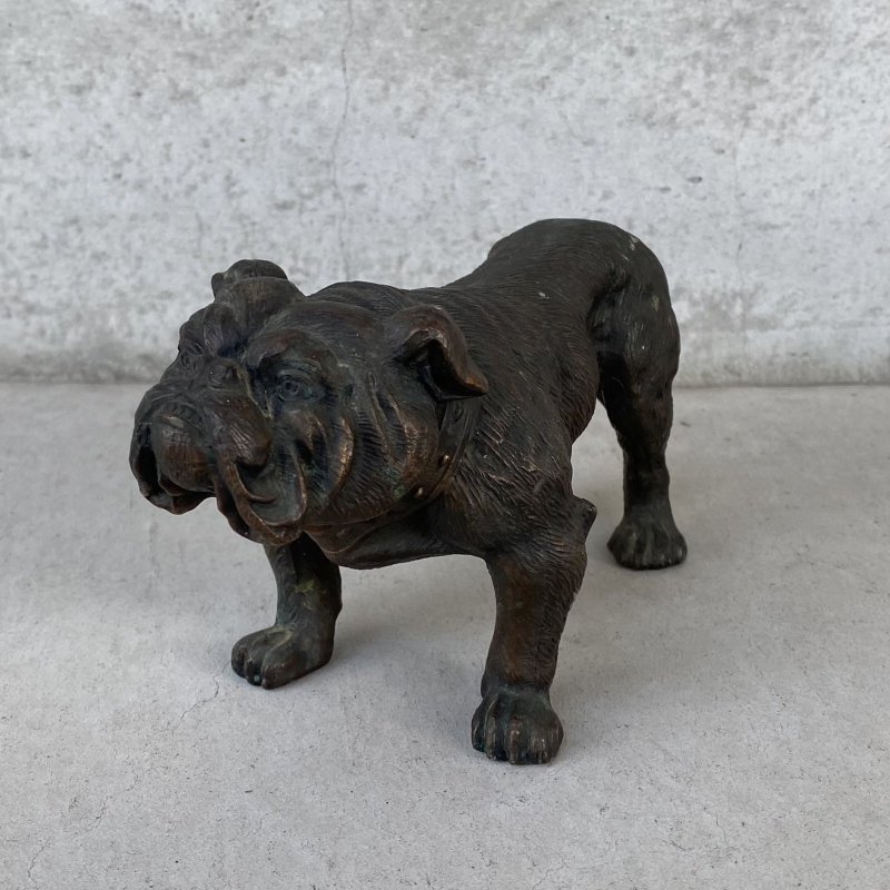 画像1: VINTAGE ANTIQUE BULLDOG FIGURE ヴィンテージ アンティーク ブルドッグ オブジェ 置物 / コレクタブル ディスプレイ インテリア 犬 動物 鋳物 アメリカ 