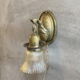 VINTAGE ANTIQUE LAMP LIGHT WALL LAMP ヴィンテージ アンティーク ライト ウォールランプ 壁付け照明 ブラケットランプ / ランプ ガラスシェード 真鍮 店舗什器 アメリカ USA (5)