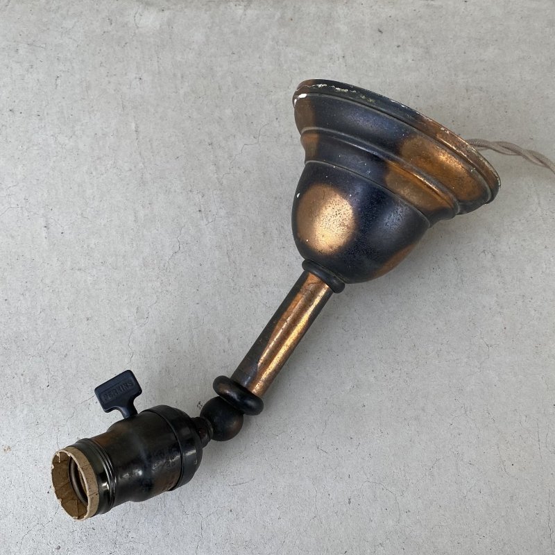 画像4: VINTAGE ANTIQUE LAMP LIGHT WALL LAMP JAPANNED ヴィンテージ アンティーク ジャパンド ライト ウォールランプ 壁付け照明 ブラケットランプ / ジャパンカラー コレクタブル 店舗什器 アメリカ 11