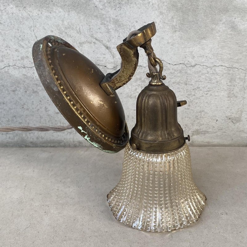 画像7: VINTAGE ANTIQUE LAMP LIGHT WALL LAMP ヴィンテージ アンティーク ライト ウォールランプ 壁付け照明 ブラケットランプ / ランプ ガラスシェード ブラス 真鍮 E26 店舗什器 アメリカ USA 17