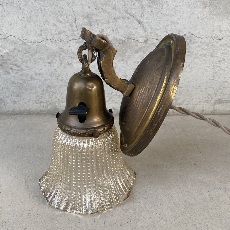 画像8: VINTAGE ANTIQUE LAMP LIGHT WALL LAMP ヴィンテージ アンティーク ライト ウォールランプ 壁付け照明 ブラケットランプ / ランプ ガラスシェード ブラス 真鍮 E26 店舗什器 アメリカ USA 16