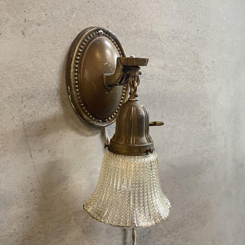 画像3: VINTAGE ANTIQUE LAMP LIGHT WALL LAMP ヴィンテージ アンティーク ライト ウォールランプ 壁付け照明 ブラケットランプ / ランプ ガラスシェード ブラス 真鍮 E26 店舗什器 アメリカ USA 17