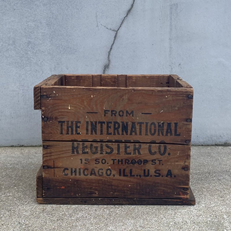 画像1: VINTAGE ANTIQUE WOOD CRATE WOODEN BOX THE NATIONAL REGISTER CO. ヴィンテージ アンティーク ウッドボックス 木箱 / コレクタブル ケース クレート 収納 ガレージ ガーデニング ディスプレイ 店舗什器 アメリカ USA  