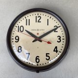 VINTAGE ANTIQUE GENERAL ELECTRIC WALL CLOCK GE ヴィンテージ アンティーク ウォールクロック ゼネラルエレクトリック 壁掛け時計 / スクールクロック ベークライト 焦げ茶 丸型 店舗什器 アメリカ (3)
