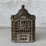 VINTAGE ANTIQUE BANK BUILDING CAST IRON ヴィンテージ アンティーク コインバンク 貯金箱 オブジェ 置物 / コレクタブル ディスプレイ キャストアイアン 鋳物 アメリカ (1)