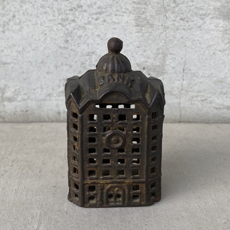 画像1: VINTAGE ANTIQUE BANK BUILDING CAST IRON ヴィンテージ アンティーク コインバンク 貯金箱 オブジェ 置物 / コレクタブル ディスプレイ キャストアイアン 鋳物 アメリカ (2)