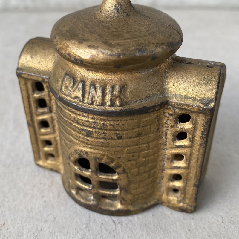 画像7: VINTAGE ANTIQUE BANK BUILDING CAST IRON ヴィンテージ アンティーク コインバンク 貯金箱 オブジェ 置物 / コレクタブル ディスプレイ キャストアイアン 鋳物 アメリカ (3)