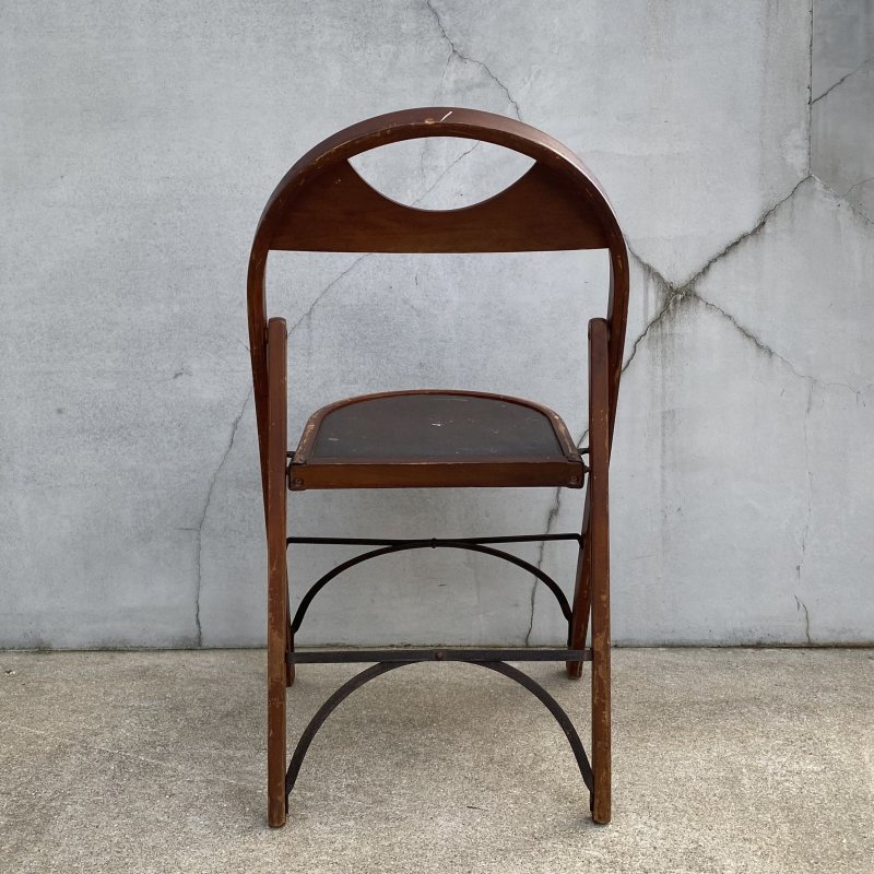 画像2: VINTAGE ANTIQUE FOLDING CHAIR ヴィンテージ アンティーク フォールディングチェア 折り畳み椅子 チェア  / ウッド 木製 家具 インテリア ディスプレイ 店舗什器 アメリカ (2)