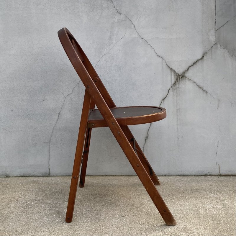 画像3: VINTAGE ANTIQUE FOLDING CHAIR ヴィンテージ アンティーク フォールディングチェア 折り畳み椅子 チェア  / ウッド 木製 家具 インテリア ディスプレイ 店舗什器 アメリカ (2)