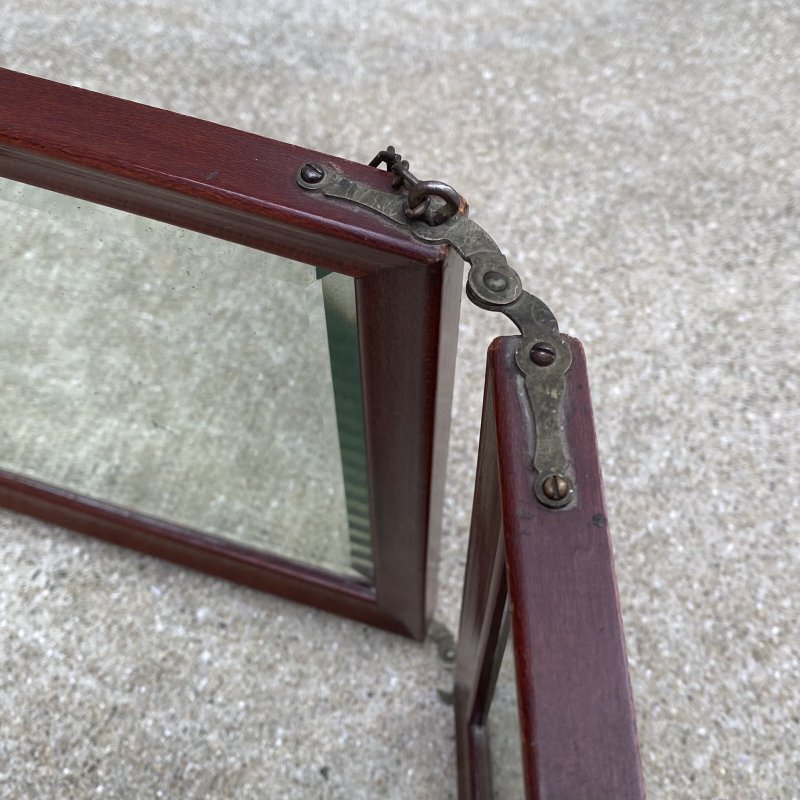 画像10: VINTAGE ANTIQUE WALL MIRROR ヴィンテージ アンティーク 鏡 ミラー 壁掛けミラー ウォールミラー 三面鏡 / ウッド 木製 折り畳み トラベルミラー 店舗什器 アメリカ