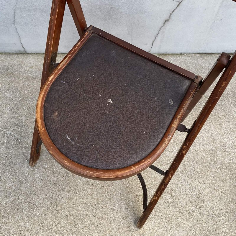 画像6: VINTAGE ANTIQUE FOLDING CHAIR ヴィンテージ アンティーク フォールディングチェア 折り畳み椅子 チェア  / ウッド 木製 家具 インテリア ディスプレイ 店舗什器 アメリカ (2)