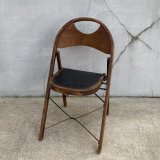 VINTAGE ANTIQUE FOLDING CHAIR ヴィンテージ アンティーク フォールディングチェア 折り畳み椅子 チェア  / ウッド 木製 家具 インテリア ディスプレイ 店舗什器 アメリカ (1)