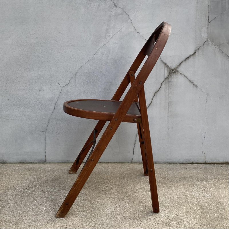 画像4: VINTAGE ANTIQUE FOLDING CHAIR ヴィンテージ アンティーク フォールディングチェア 折り畳み椅子 チェア  / ウッド 木製 家具 インテリア ディスプレイ 店舗什器 アメリカ (2)