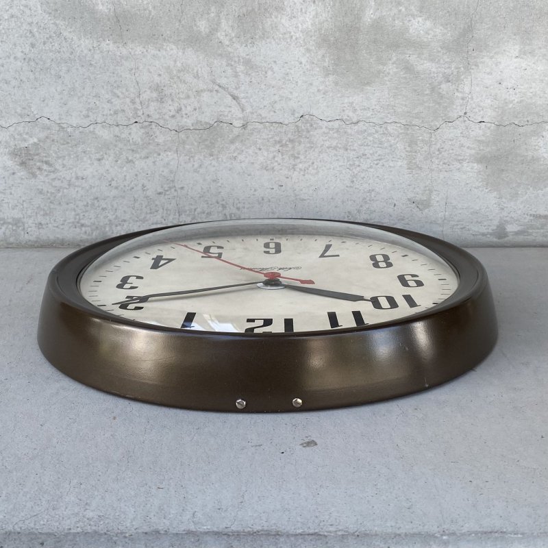 画像4: VINTAGE ANTIQUE WALL CLOCK SETH THOMAS ヴィンテージ アンティーク ウォールクロック セストーマス 壁掛け時計 / スクールクロック アイアン 鉄 丸型 店舗什器 アメリカ (2)