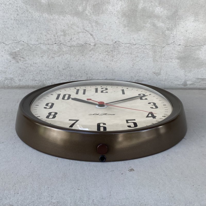 画像3: VINTAGE ANTIQUE WALL CLOCK SETH THOMAS ヴィンテージ アンティーク ウォールクロック セストーマス 壁掛け時計 / スクールクロック アイアン 鉄 丸型 店舗什器 アメリカ (2)