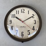 VINTAGE ANTIQUE WALL CLOCK SETH THOMAS ヴィンテージ アンティーク ウォールクロック セストーマス 壁掛け時計 / スクールクロック アイアン 鉄 丸型 店舗什器 アメリカ (2)