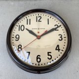 VINTAGE ANTIQUE GENERAL ELECTRIC WALL CLOCK GE ヴィンテージ アンティーク ウォールクロック ゼネラルエレクトリック 壁掛け時計 / スクールクロック ベークライト 焦げ茶 丸型 店舗什器 アメリカ (4)