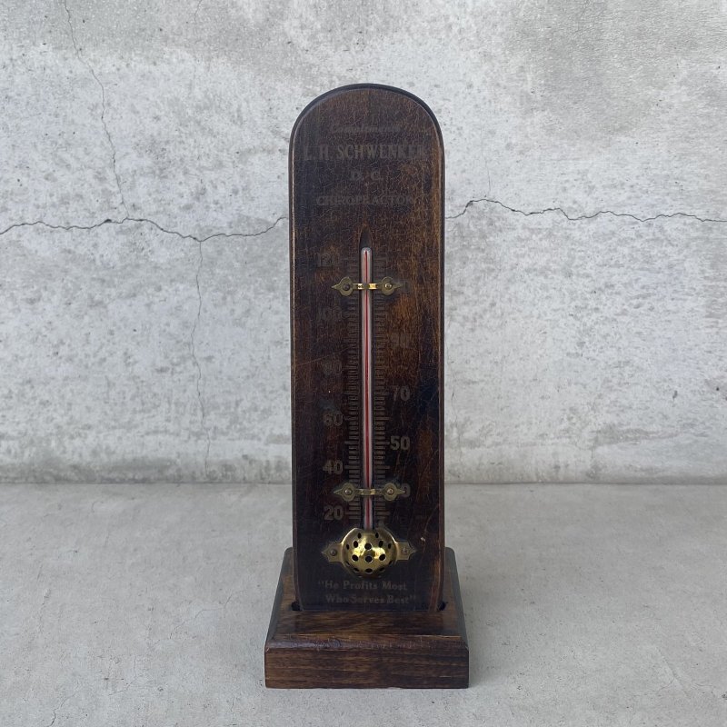 画像2: VINTAGE ANTIQUE  THERMOMETER ヴィンテージ アンティーク 温度計 サーモメーター / コレクタブル オブジェ ディスプレイ 雑貨 ウッド 木製 アメリカ (5)