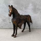 VINTAGE ANTIQUE JAPANNED HORSE FIGURE ヴィンテージ アンティーク ジャパンド ジャパンドフィニッシュ 馬 オブジェ / コレクタブル ジャパンカラー ディスプレイ 動物 アメリカ 