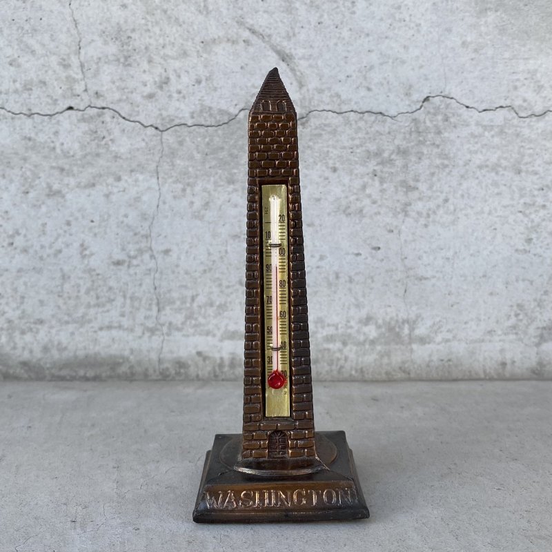 画像1: VINTAGE ANTIQUE WASHINGTON MONUMENT THERMOMETER JAPANNED ヴィンテージ アンティーク ワシントン モニュメント 温度計 ジャパンカラー / コレクタブル オブジェ ディスプレイ 記念塔 置物 アメリカ (3)