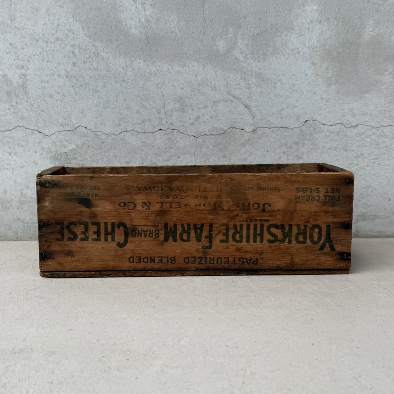 画像4: VINTAGE ANTIQUE WOOD CRATE WOODEN BOX YORKSHIRE FARM CHEESE ヴィンテージ アンティーク ウッドボックス 木箱 チーズ / コレクタブル 収納 ケース 店舗什器 アメリカ USA 