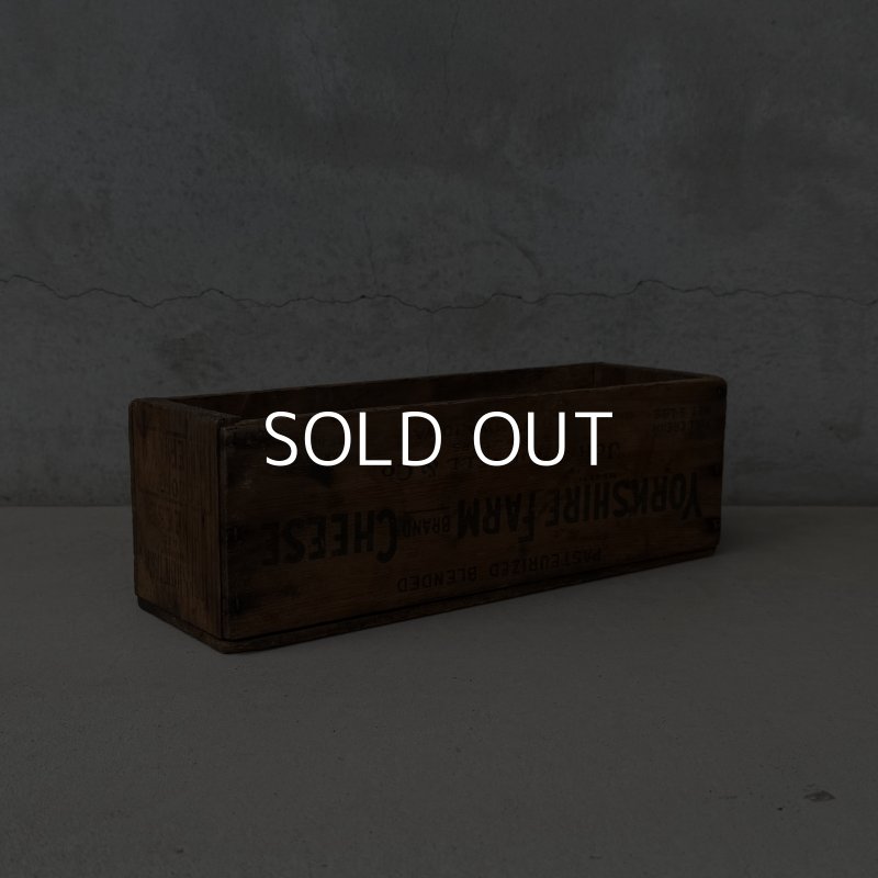 画像1: VINTAGE ANTIQUE WOOD CRATE WOODEN BOX YORKSHIRE FARM CHEESE ヴィンテージ アンティーク ウッドボックス 木箱 チーズ / コレクタブル 収納 ケース 店舗什器 アメリカ USA 