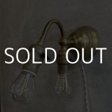 VINTAGE ANTIQUE LAMP LIGHT WALL LAMP ヴィンテージ アンティーク ライト ウォールランプ 壁付け照明 ブラケットランプ 2灯 / ランプ ブラス 真鍮 E26 店舗什器 アメリカ USA 