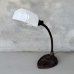 画像1: VINTAGE ANTIQUE DESKLAMP ヴィンテージ アンティーク デスクランプ スタンドライト テーブルランプ 卓上ライト 照明 / ミルクガラスシェード グースネック コレクタブル 店舗什器 アメリカ (1)
