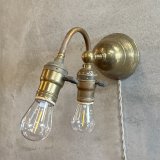 VINTAGE ANTIQUE LAMP LIGHT WALL LAMP ヴィンテージ アンティーク ライト ウォールランプ 壁付け照明 ブラケットランプ 2灯 / ランプ ブラス 真鍮 E26 店舗什器 アメリカ USA (2)