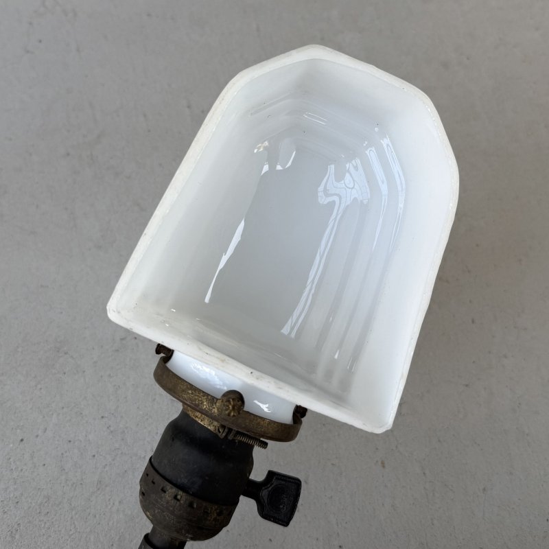 画像7: VINTAGE ANTIQUE DESKLAMP ヴィンテージ アンティーク デスクランプ スタンドライト テーブルランプ 卓上ライト 照明 / ミルクガラスシェード グースネック コレクタブル 店舗什器 アメリカ