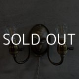 VINTAGE ANTIQUE LAMP LIGHT WALL LAMP ヴィンテージ アンティーク ライト ウォールランプ 壁付け照明 ブラケットランプ 2灯 / ランプ ブラス 真鍮 E26 店舗什器 アメリカ USA (3)