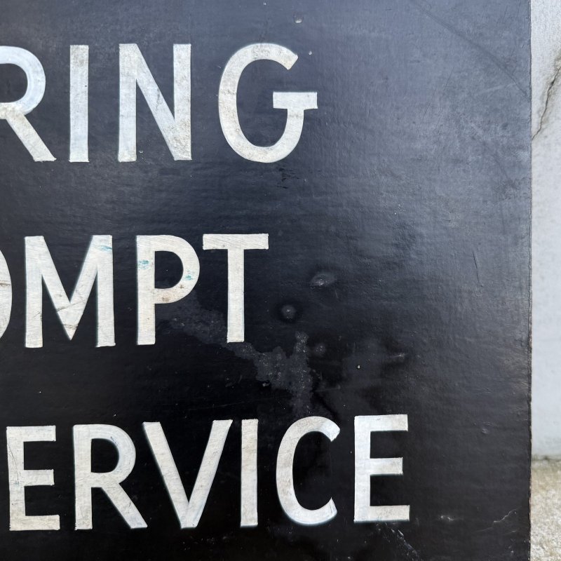 画像5: VINTAGE ANTIQUE SIGNBOARD WOOD ヴィンテージ アンティーク サインボード 看板 / ウォールインテリア ガレージ アドバタイジング コレクタブル ウッド 木製 ブラック 黒色 店舗什器 アメリカ