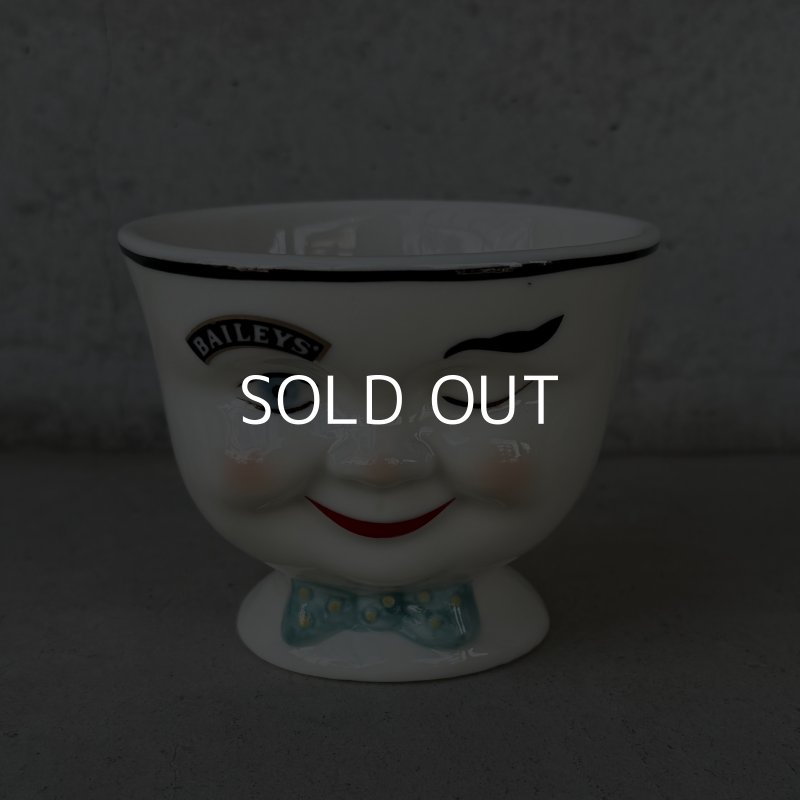 画像1: VINTAGE ANTIQUE BAILEYS SUGAR POT ヴィンテージ アンティーク ベイリーズ フェイスカップ シュガーポット / コレクタブル オブジェ ティーカップ マグカップ ノベルティ 陶器 食器 雑貨 (1)