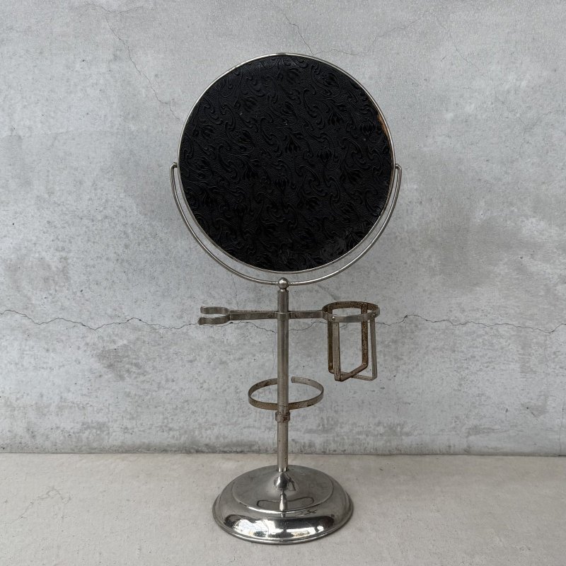 画像2: VINTAGE ANTIQUE SHAVING MIRROR ヴィンテージ アンティーク スタンドミラー 鏡 / 卓上ミラー シェービングミラー ラウンド インテリア 丸型 化粧 店舗什器 アメリカ USA 