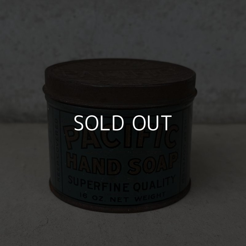 画像1: VINTAGE ANTIQUE PACIFIC HAND SOAP TIN CAN ヴィンテージ アンティーク ティン 缶 / アドバタイジング ボックス 箱 小物入れ 筒型 収納 雑貨 企業物 アメリカ
