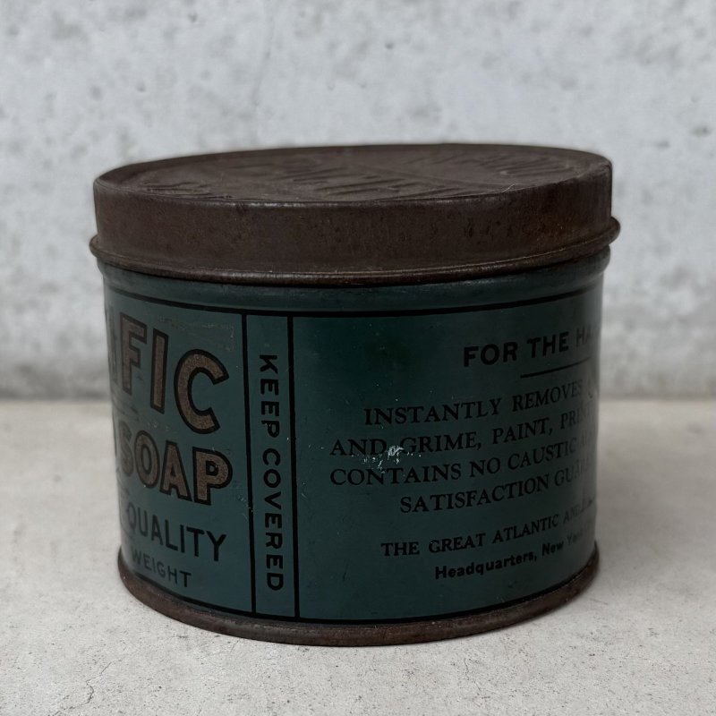 画像4: VINTAGE ANTIQUE PACIFIC HAND SOAP TIN CAN ヴィンテージ アンティーク ティン 缶 / アドバタイジング ボックス 箱 小物入れ 筒型 収納 雑貨 企業物 アメリカ