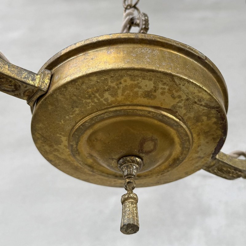 画像3: VINTAGE ANTIQUE LIGHT PERKINS ヴィンテージ アンティーク シャンデリア 吊り下げライト  シーリングランプ 天井照明 / 2灯 ライト ペンダントライト E26 店舗什器 アメリカ USA (3)