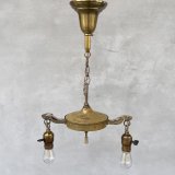 VINTAGE ANTIQUE LIGHT PERKINS ヴィンテージ アンティーク シャンデリア 吊り下げライト  天井照明 / 2灯 ライト ペンダントライト シーリングランプ E26 店舗什器 アメリカ USA (3)