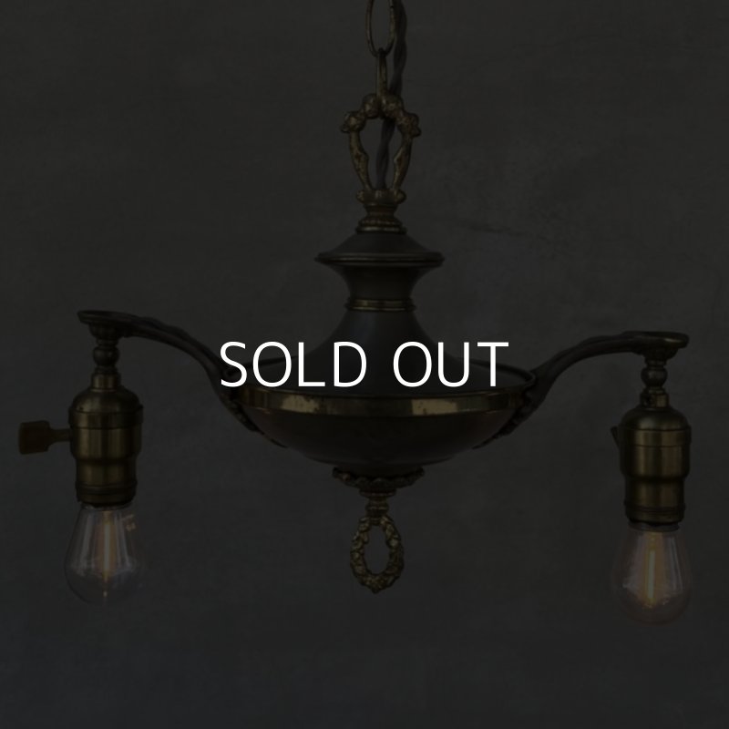 画像11: VINTAGE ANTIQUE LIGHT HUBBELL ヴィンテージ アンティーク シャンデリア 吊り下げライト  シーリングランプ 天井照明 / 2灯 ライト ペンダントライト E26 店舗什器 アメリカ USA (1)