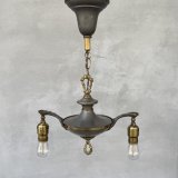 VINTAGE ANTIQUE LIGHT HUBBELL ヴィンテージ アンティーク シャンデリア 吊り下げライト  天井照明 / 2灯 ライト ペンダントライト シーリングランプ E26 店舗什器 アメリカ USA (1)