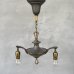 画像1: VINTAGE ANTIQUE LIGHT HUBBELL ヴィンテージ アンティーク シャンデリア 吊り下げライト  天井照明 / 2灯 ライト ペンダントライト シーリングランプ E26 店舗什器 アメリカ USA (1) (1)
