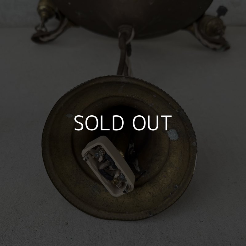 画像8: VINTAGE ANTIQUE LIGHT  ヴィンテージ アンティーク シャンデリア 吊り下げライト シーリングランプ 天井照明 / 3灯 ライト ペンダントライト 真鍮 E26 店舗什器 アメリカ USA (1)