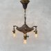 画像9: VINTAGE ANTIQUE LIGHT  ヴィンテージ アンティーク シャンデリア 吊り下げライト シーリングランプ 天井照明 / 3灯 ライト ペンダントライト 真鍮 E26 店舗什器 アメリカ USA (1) (9)