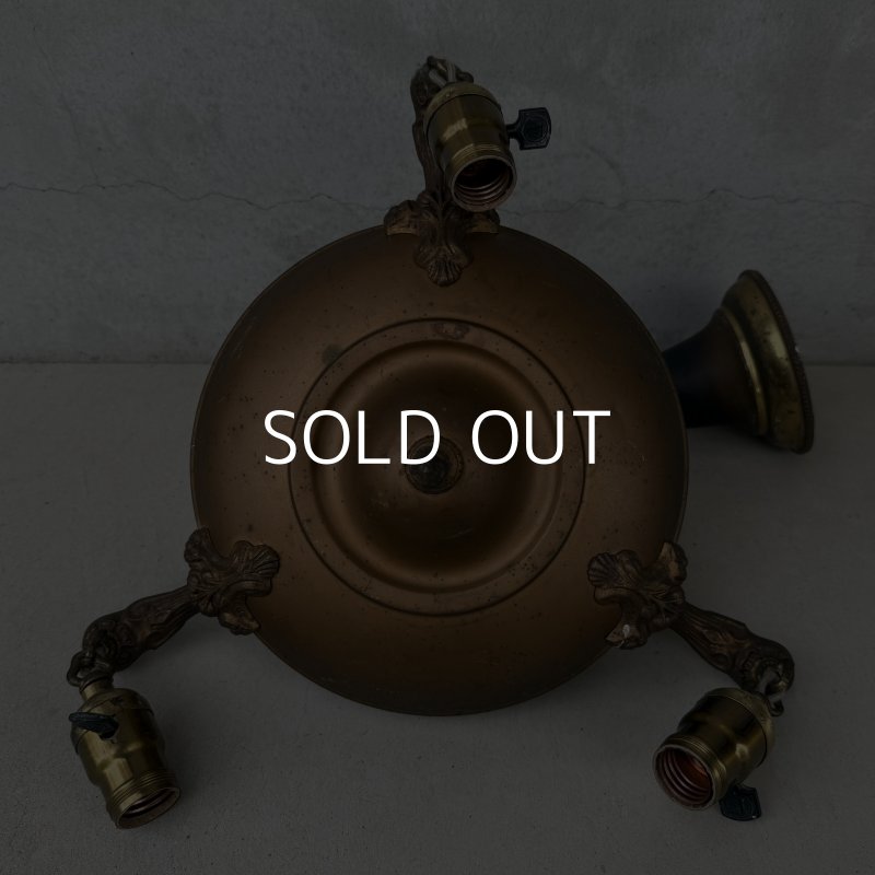 画像3: VINTAGE ANTIQUE LIGHT  ヴィンテージ アンティーク シャンデリア 吊り下げライト シーリングランプ 天井照明 / 3灯 ライト ペンダントライト 真鍮 E26 店舗什器 アメリカ USA (1)