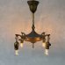 画像10: VINTAGE ANTIQUE LIGHT  ヴィンテージ アンティーク シャンデリア 吊り下げライト シーリングランプ 天井照明 / 4灯 GE ライト ペンダントライト 真鍮 E26 店舗什器 アメリカ USA (1)