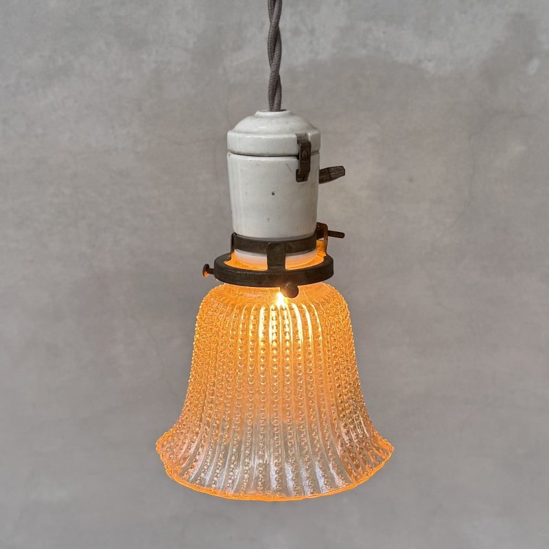 画像10: VINTAGE ANTIQUE LAMP ヴィンテージ アンティーク 吊り下げライト 天井照明 / ライト ペンダントライト ポーセリン ガラスシェード E26 店舗什器 アメリカ (3)