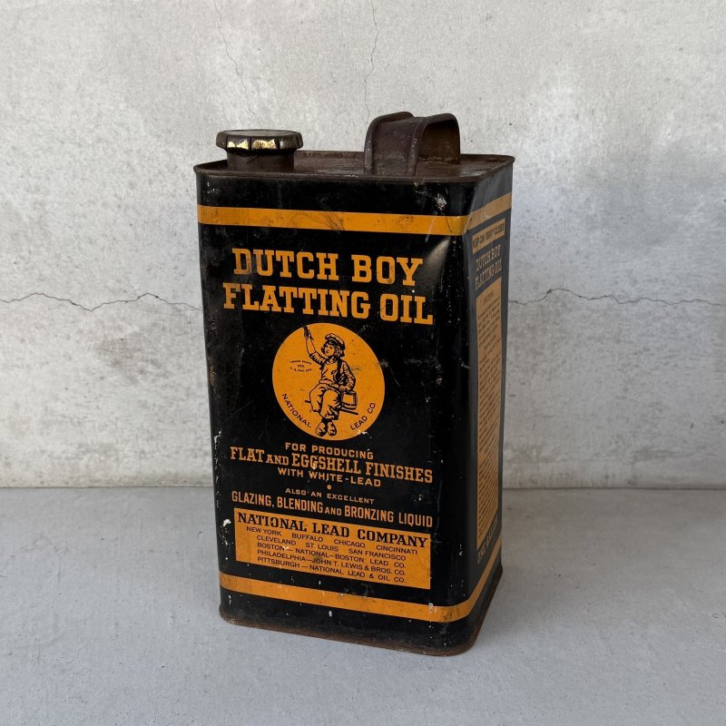 画像1: VINTAGE ANTIQUE DUTCH BOY ヴィンテージ アンティーク ダッチボーイ TIN缶 / コレクタブル アドバタイジング ガレージ オイル缶 オブジェ ディスプレイ 企業物 アメリカ  (4)