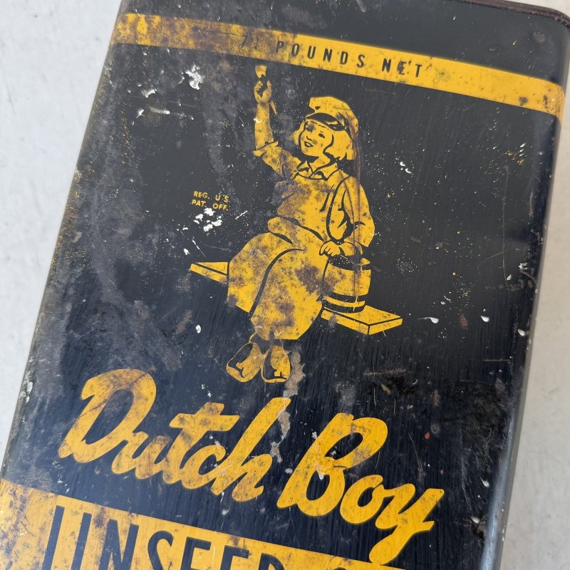 画像7: VINTAGE ANTIQUE DUTCH BOY ヴィンテージ アンティーク ダッチボーイ TIN缶 / コレクタブル アドバタイジング ガレージ オイル缶 オブジェ ディスプレイ 企業物 アメリカ  (5)