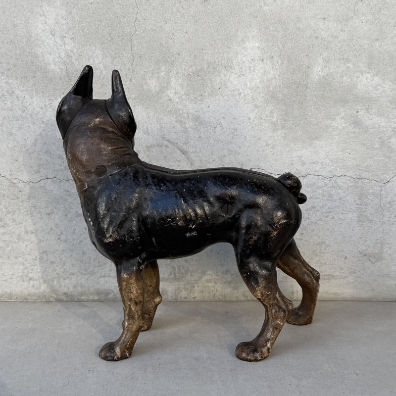 画像2: VINTAGE ANTIQUE BOSTON TERRIER DOOR STOPPER ヴィンテージ アンティーク ボストンテリア ドアストッパー / コレクタブル オブジェ キャストアイアン 鋳物 置物 犬 店舗什器 アメリカ (4)