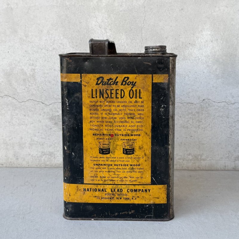 画像2: VINTAGE ANTIQUE DUTCH BOY ヴィンテージ アンティーク ダッチボーイ TIN缶 / コレクタブル アドバタイジング ガレージ オイル缶 オブジェ ディスプレイ 企業物 アメリカ  (5)